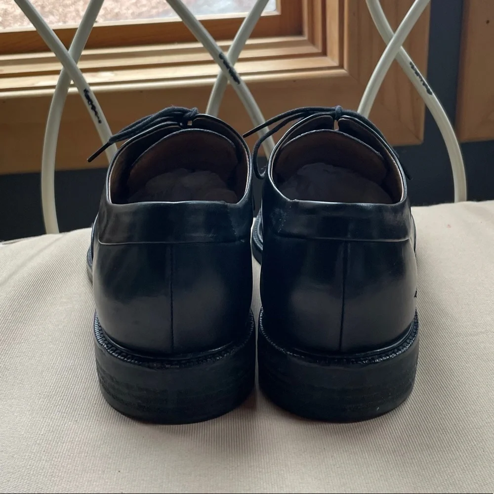 Cole Haan Warren Apron Oxfords Black‎ Leather 10